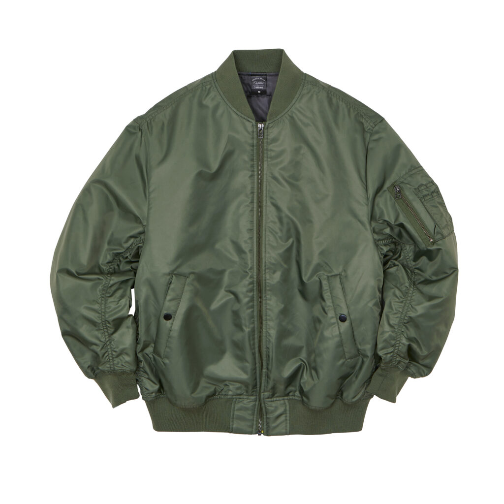 United Athle(ユナイテッドアスレ)のMA-1(品番749001)
ODカーキカラーの正面写真