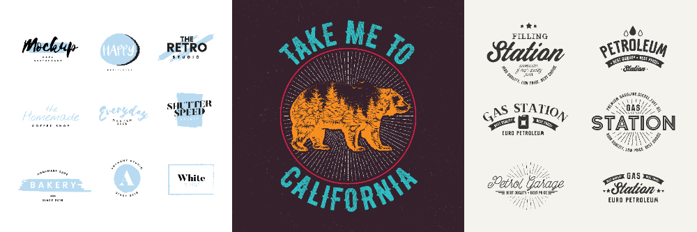 岸和田市のカジュアルプリント(カジプリ)が提案しているプリントデザインの一例
シンプルワンポイントデザインや大きいカラフルなデザイン、アメリカンカルチャー好きにはたまらないカレッジロゴデザインなど
16種類のデザインが写っている