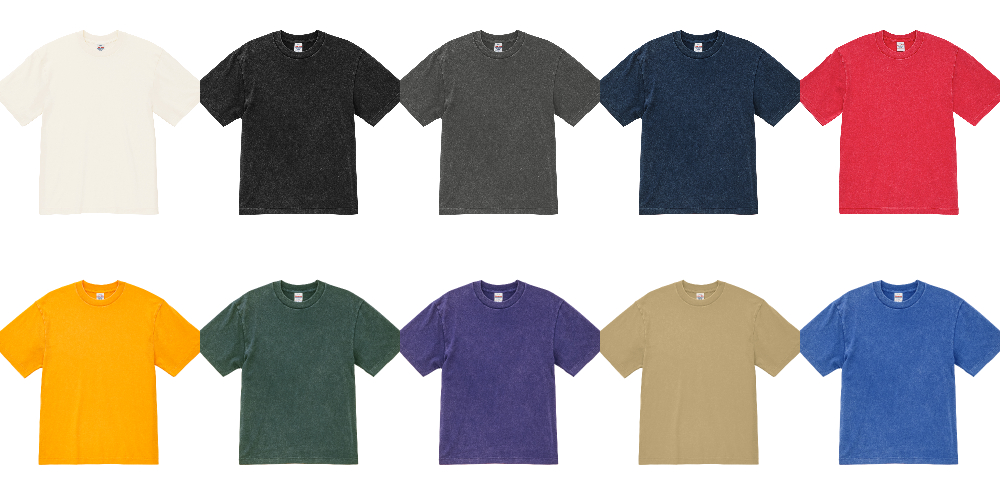 ユナイテッドアスレ 4230-01 のカラー一覧写真

1段5色×2段掲載されている。

上段左から、ホワイト・ブラック・グレー・ネイビー・レッド
下段左から、イエロー、グリーン、パープル、ベージュ、ブルー

